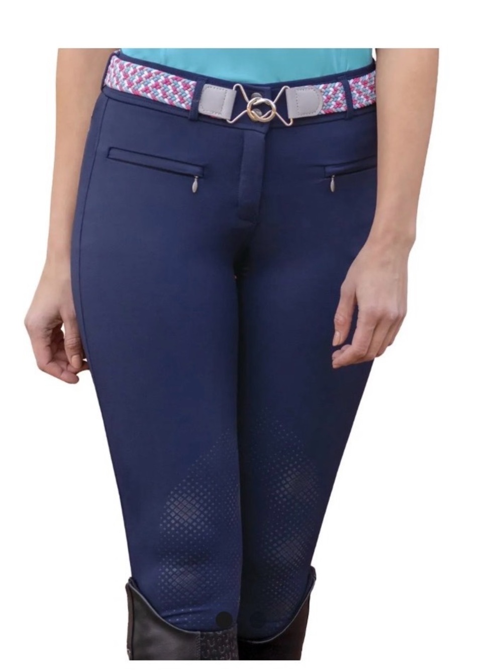 Ovation Women's Signature Knee Patch Breeches - Navy
